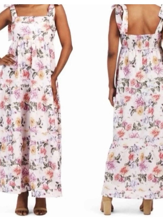 House of Harlow 1960 Dresses & Skirts - HOUSE OF HARLOW 1970 LINEN TIERED TIE STRAP MAXI DRESS SIZE M